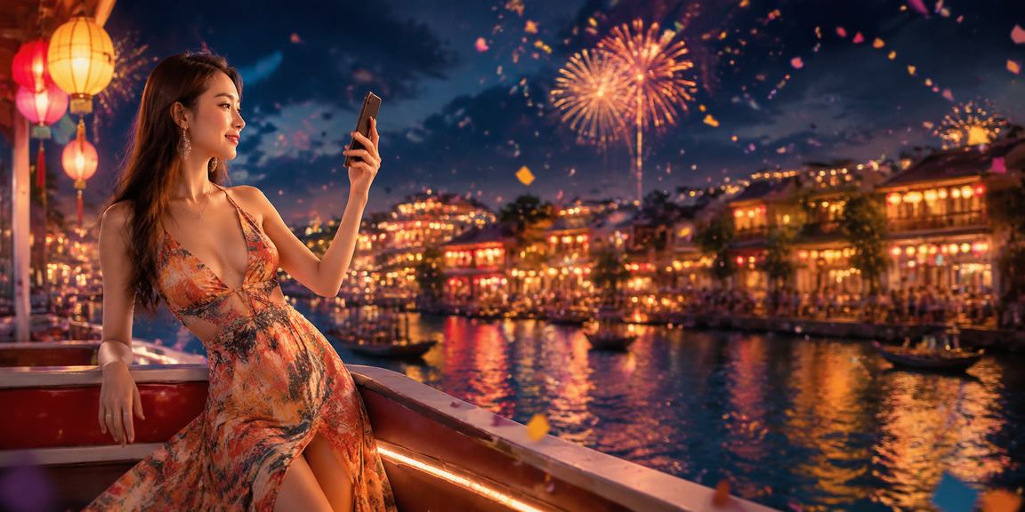 Không khí giải trí buổi tối tại Hà Nội với đèn lồng rực rỡ, gợi liên tưởng đến trải nghiệm cá cược trực tuyến