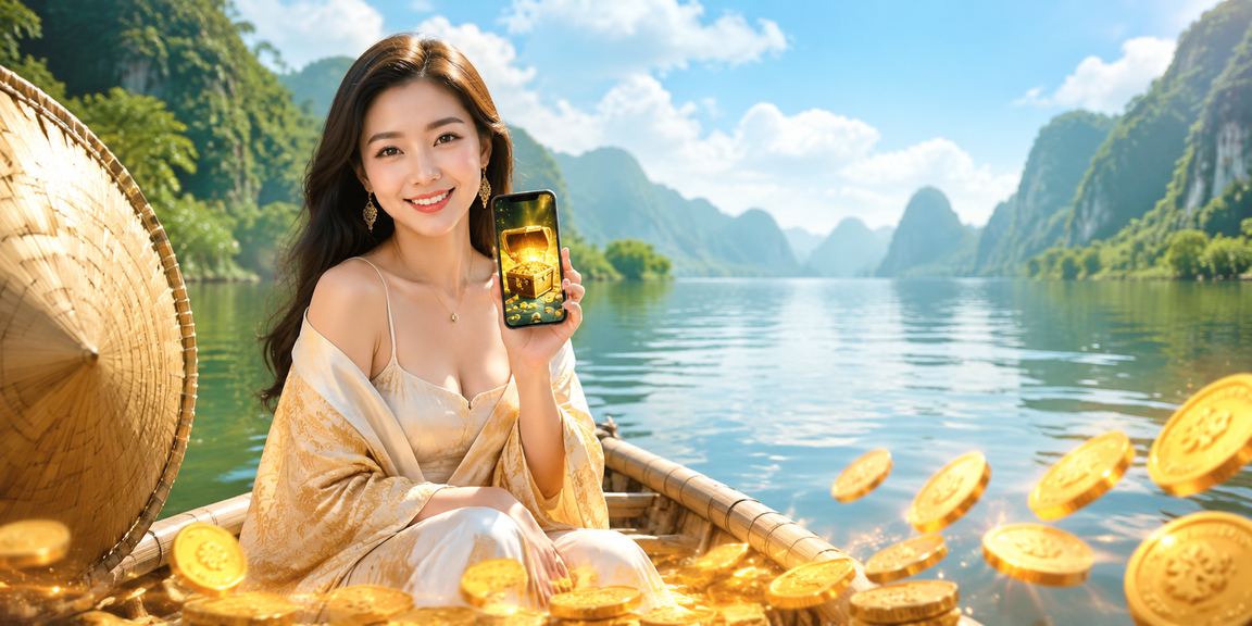 Phụ nữ đội nón lá tại Ninh Bình đăng ký tài khoản nhận thưởng trên điện thoại giữa khung cảnh đồng quê